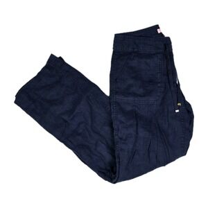 Lilly Pulitzer Pants Womens Size‎ 2 Wide Leg Navy Blue 100% Linen